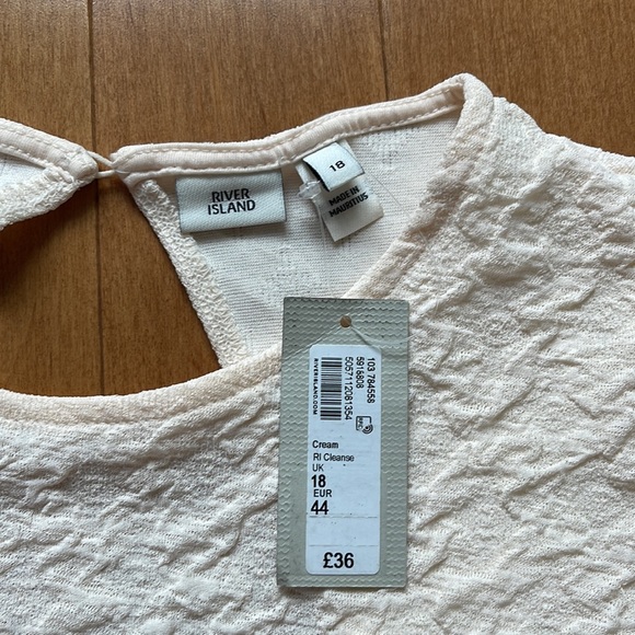 NWT River Island Cream Smock Dress in 14 - Picture 2 of 6